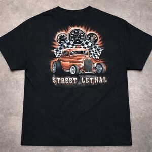 West Coast Customs Street Lethal Tee Men Large Black Y2K Hot Rod Car
